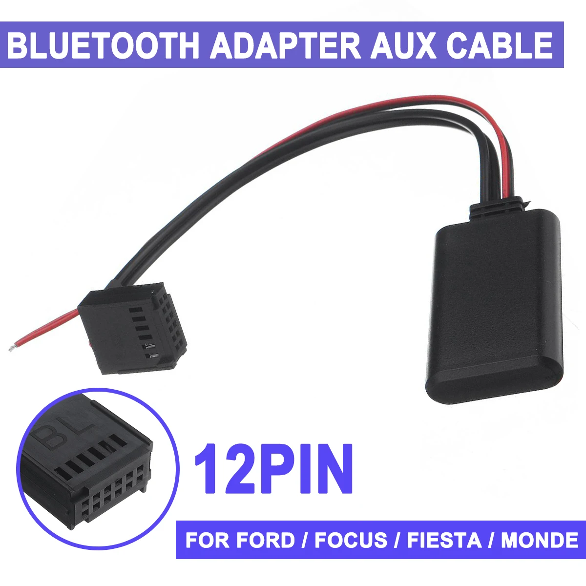 Для Ford для Focus Fiesta Monde 12 в автомобильный bluetooth адаптер музыкальный Aux модульный