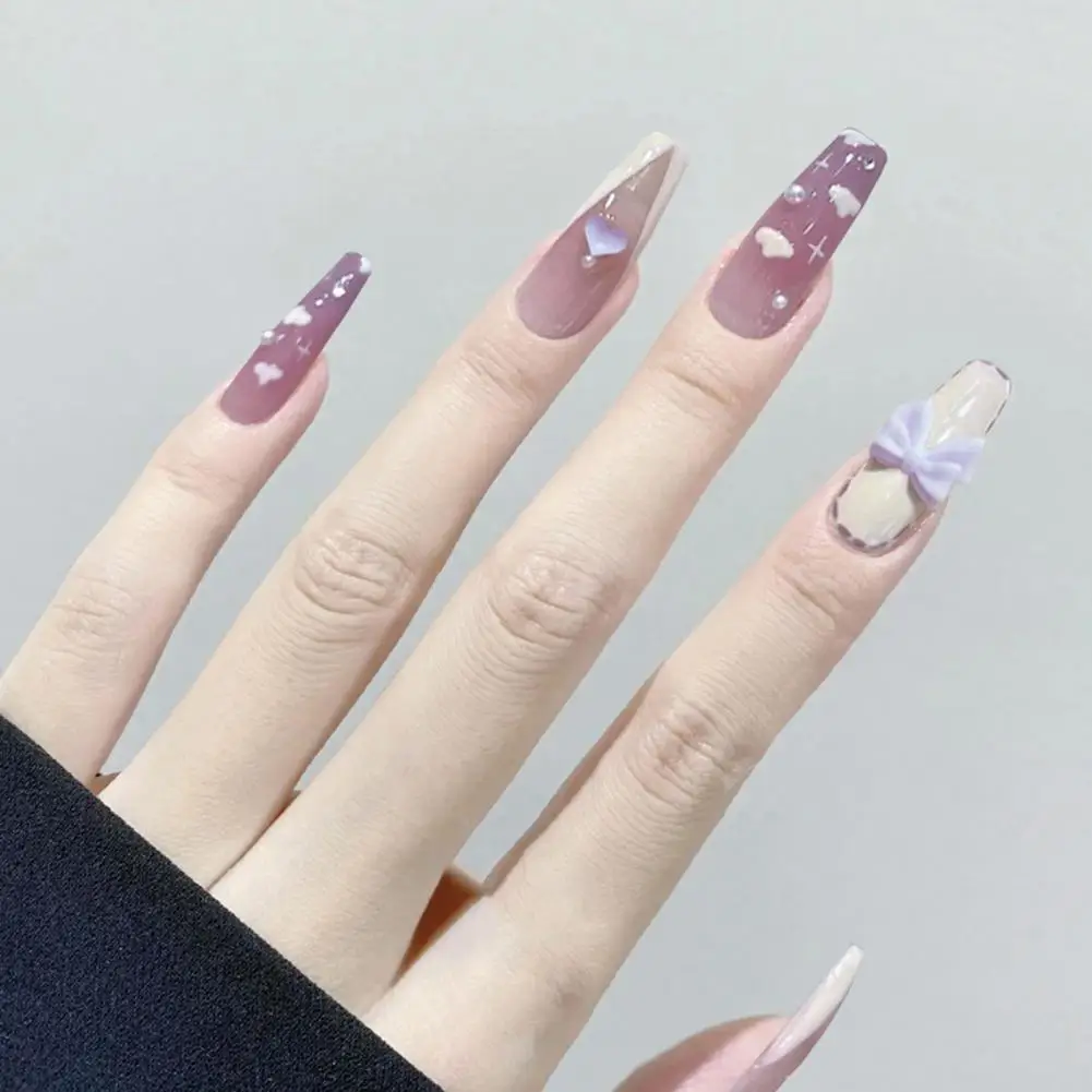

24Pcs/Set Faux Nails Decorative Fresh Cloud Faux Nails Unique Attractive False Nails