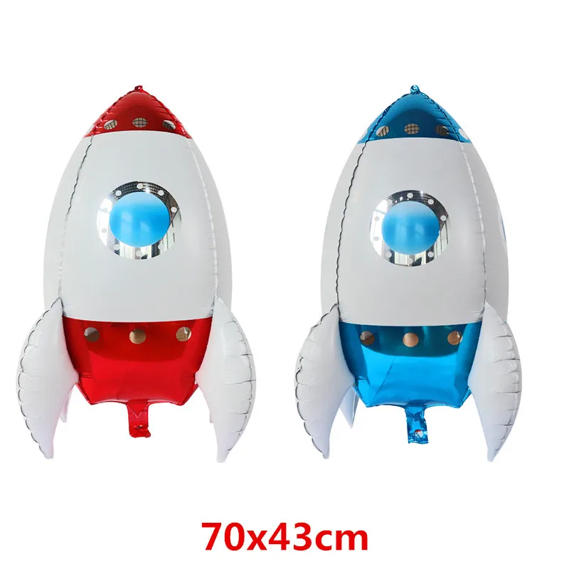 

3D Outer Space Rocket Foil Helium Balloons Birthday Theme Party Baby Shower Decoration Favors Inflatable Air Globals Kids Toys
