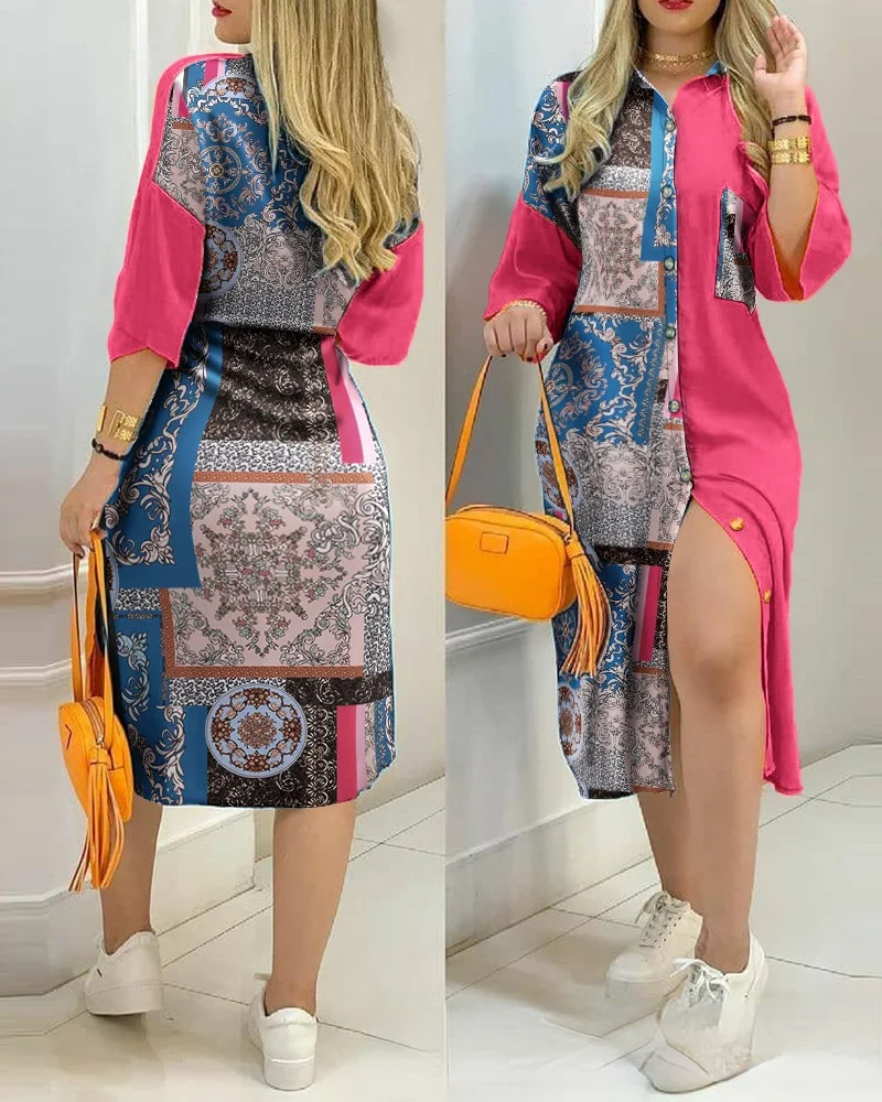 

Women's Midi Dress Fall 2021 Foreign Trade Cross Border New Dress