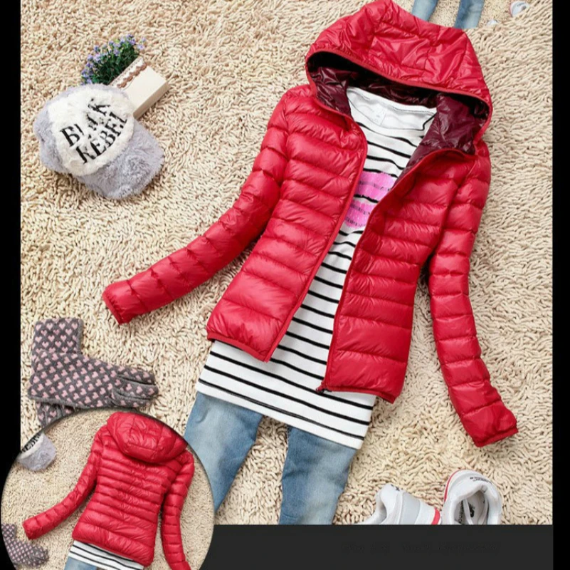 Женская верхняя одежда куртка с капюшоном повседневная осенне-зимняя облегающая