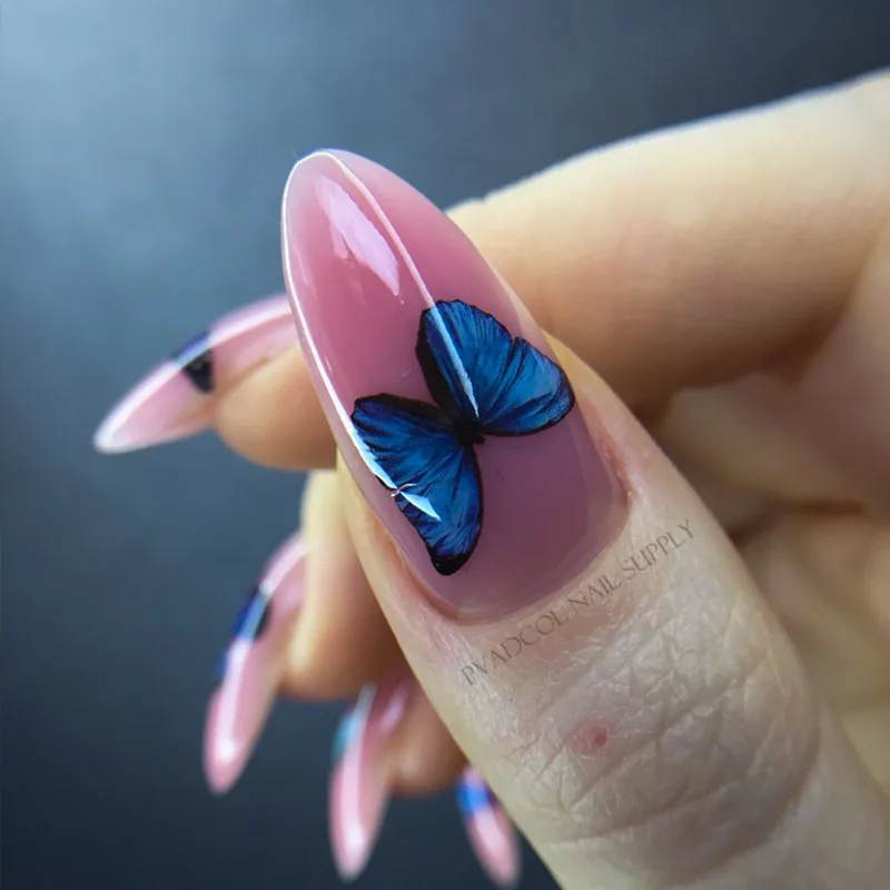 Наклейки для ногтей с бабочками переводные наклейки ногтевого дизайна фольга