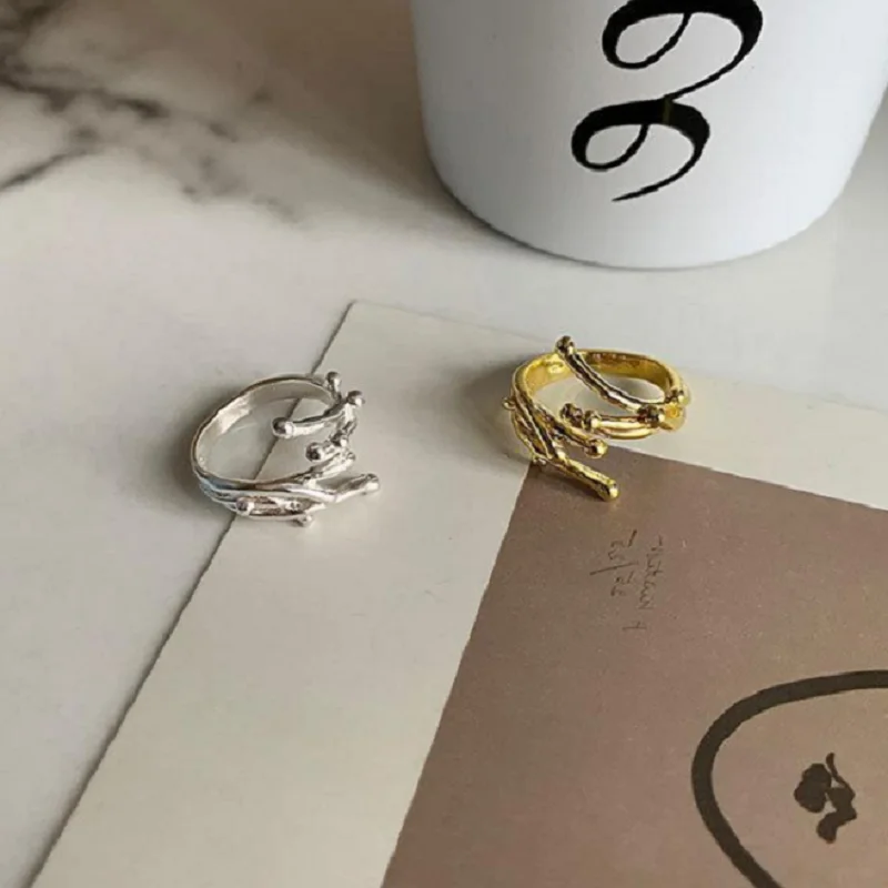 

MEYRROYU 925 Sterling Silver 2021 New Korean Fashion Retro Line Open Ring Ladies Hip Hop Party Jewelry Gift Wholesale
