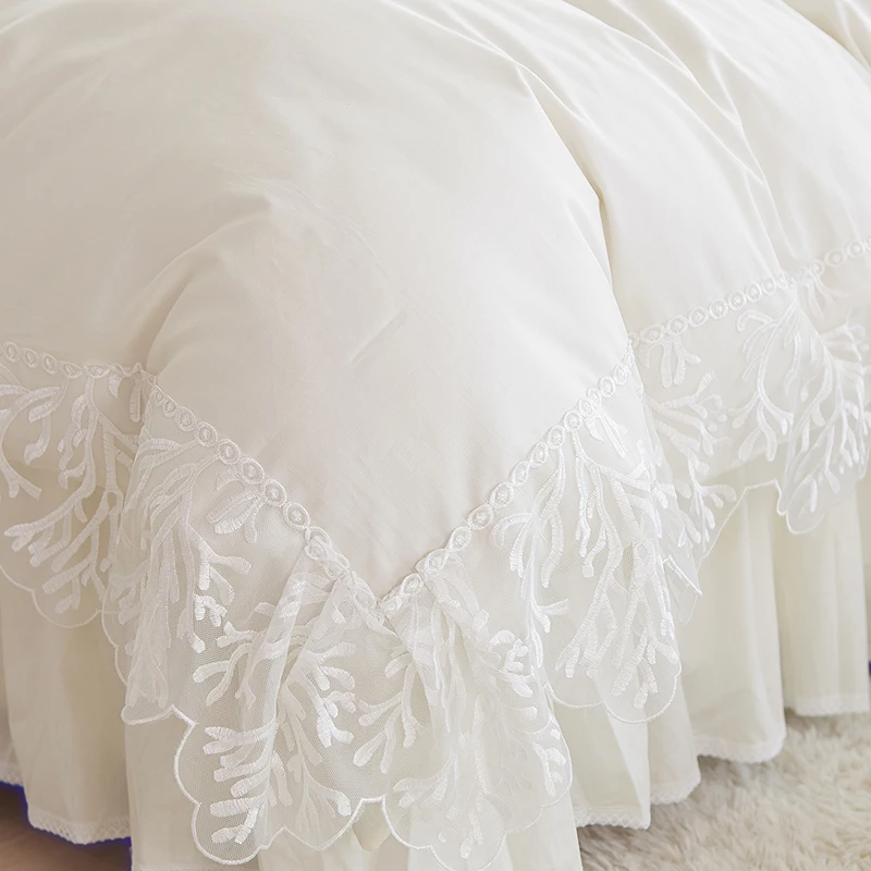 Однотонные свадебные комплекты постельного белья принцессы хлопковая бежевая