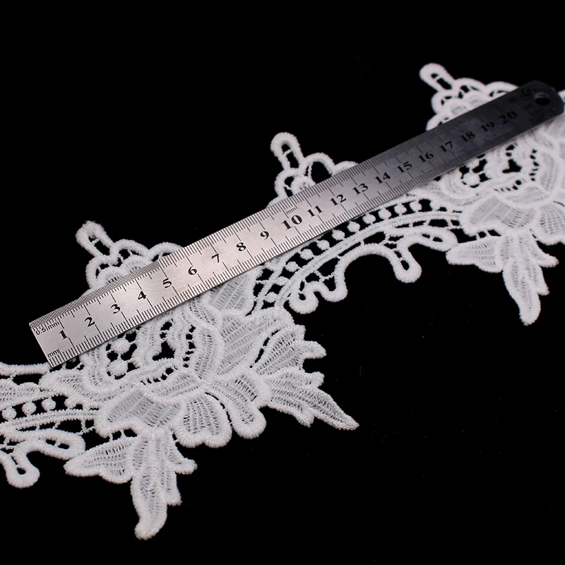1 Yard White Embroidered Lace Edge Trim Ribbon Applique DIY Sewing Craft Crochet Fabric Edging Trimmings Vintage Wedding Dress | Дом и сад