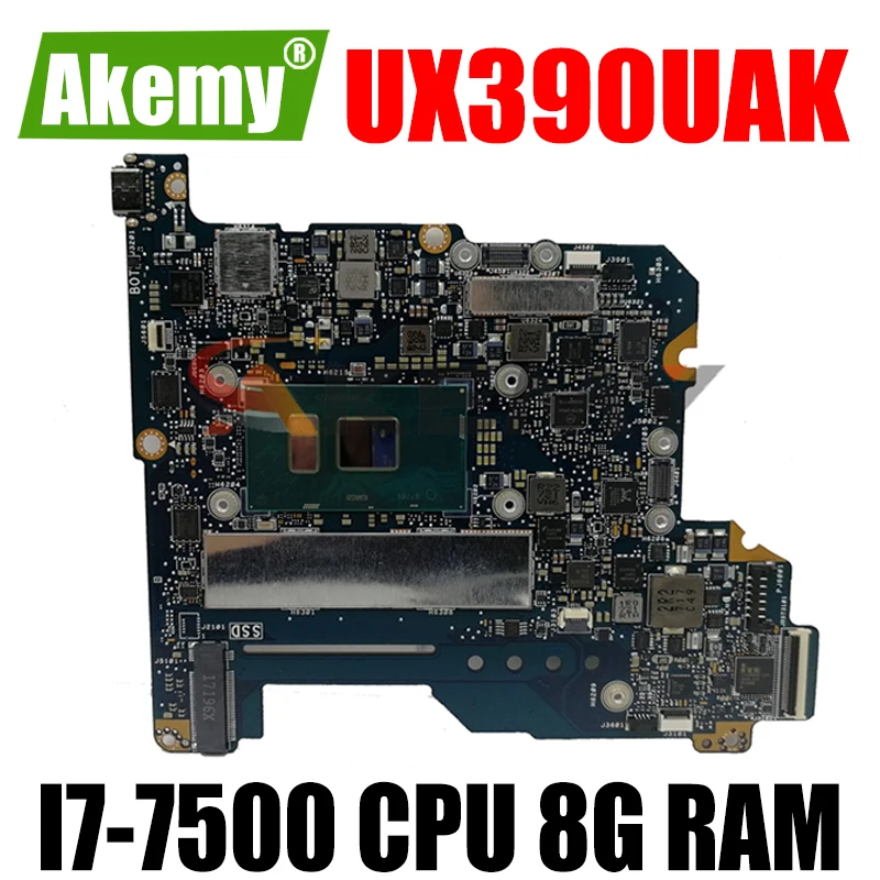 

Akemy UX390UAK Motherboard For ASUS UX390U UX390UA UX390UAK Laotop Mainboard with I7-7500 CPU 8G RAM