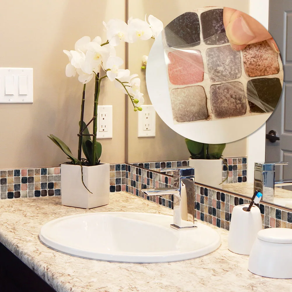 Новая ПВХ самоклеящаяся Золотая черная Хрустальная мозаика водонепроницаемая и