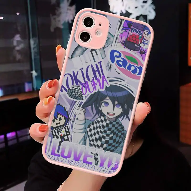 

kokichi ouma Phone Cases Matte transparent For Pink iPhone 12 Mini 11 Pro XR XS Max 7 8 Plus X Back Cover
