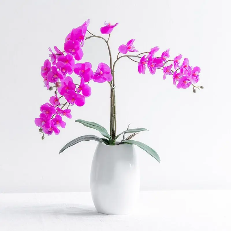 12 головок 57 см маленький искусственный цветок фаленопсис латексный силикон