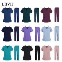 high quality spa uniforms unisex v neck work clothes pet grooming institutions scrubs set beauty salon clothes scrubs tops pants