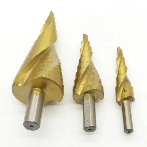 

Fixmee 4-12mm/4-20mm/4-32mm HSS Steel Step Drill Bit Bits Tool Set For Wood/Steel Triangle Handle metric measures