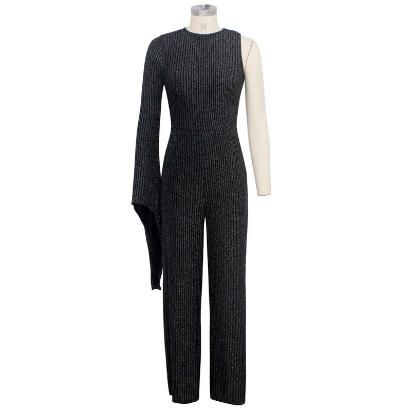 

New Fashion Jumpsuit For Women 2020 Black White Rompers Button Up Self Belted Pockets Womens Jumpsuit Casual Loose Romper