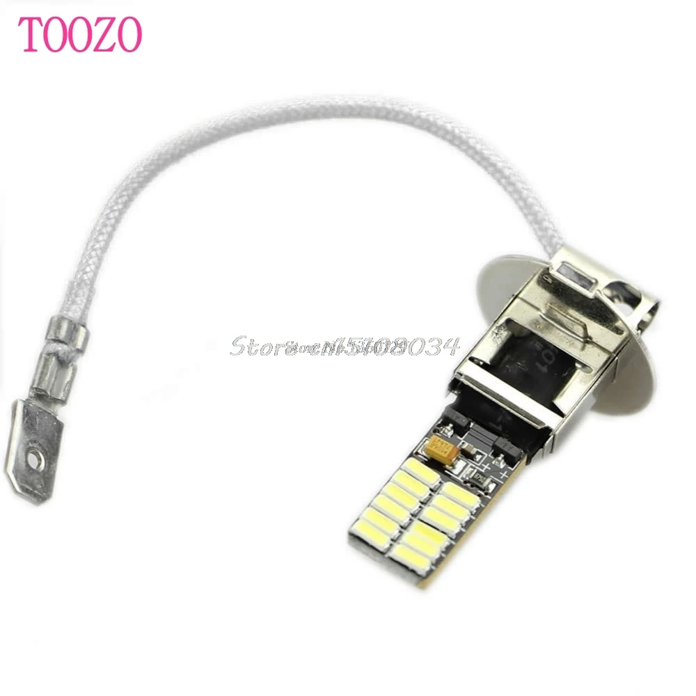 24-SMD-4014 H3 6500K HID Ксеноновые белые светодиодные лампы для противотумансветильник