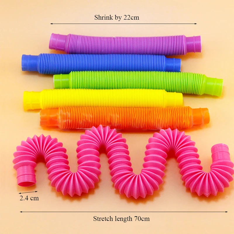

3/5Pcs Colorful Fidget Pop Tubes Toy Adults Autism Sensory Stress Relief Toys Kids Early Educational Antistress Toy for Children