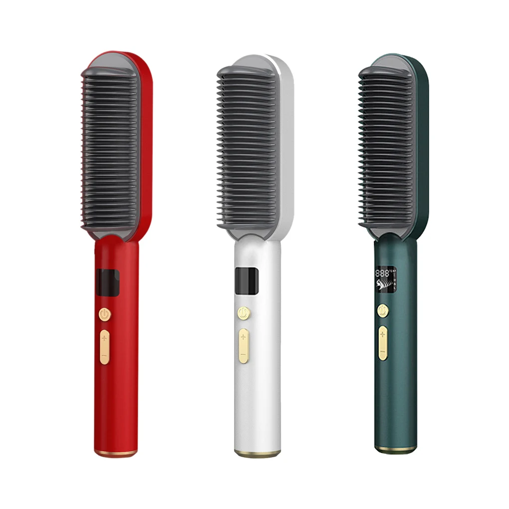 

Multifunctional Professional Hair Straightener Tourmaline Ceramic Hair Curler Brush Hair Comb Straighteners Curling Hair Iron