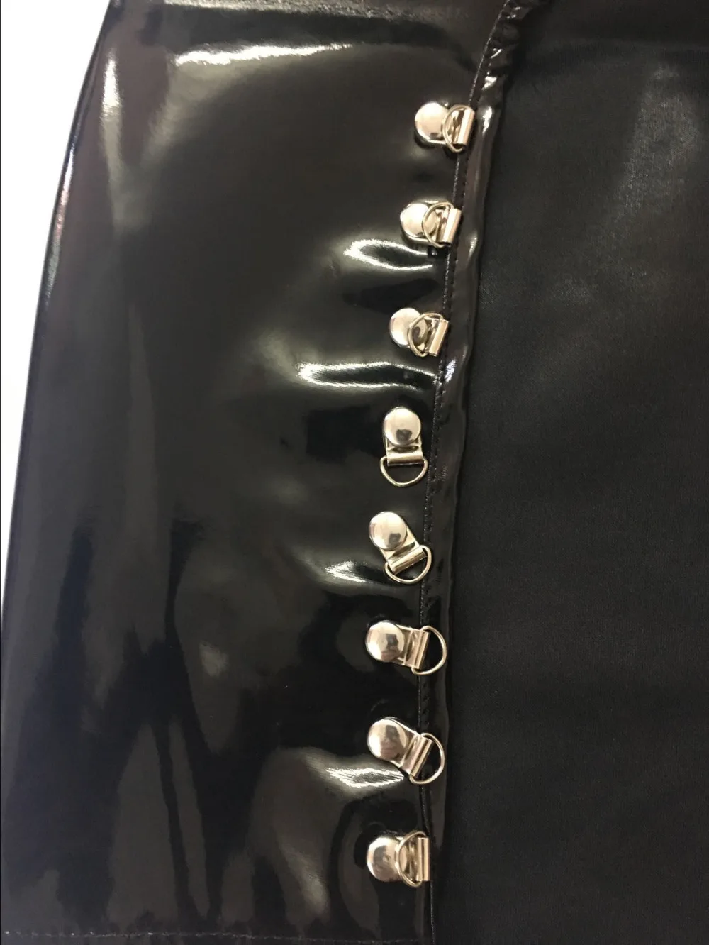 Горячая красная черная мини-юбка из ПВХ с гидроэффектом бандажная латексная юбка