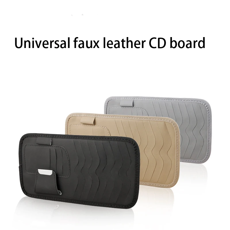 

Car CD Disc Storage Bill Imitation Leather Car Sun Visor Multi-Function Storage Bag Glasses Clip Card Bag
