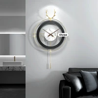 metal modern wall clock nordic golden deer pendulum silent wall clock abstract geometry reloj de pared home decoration ei50wc