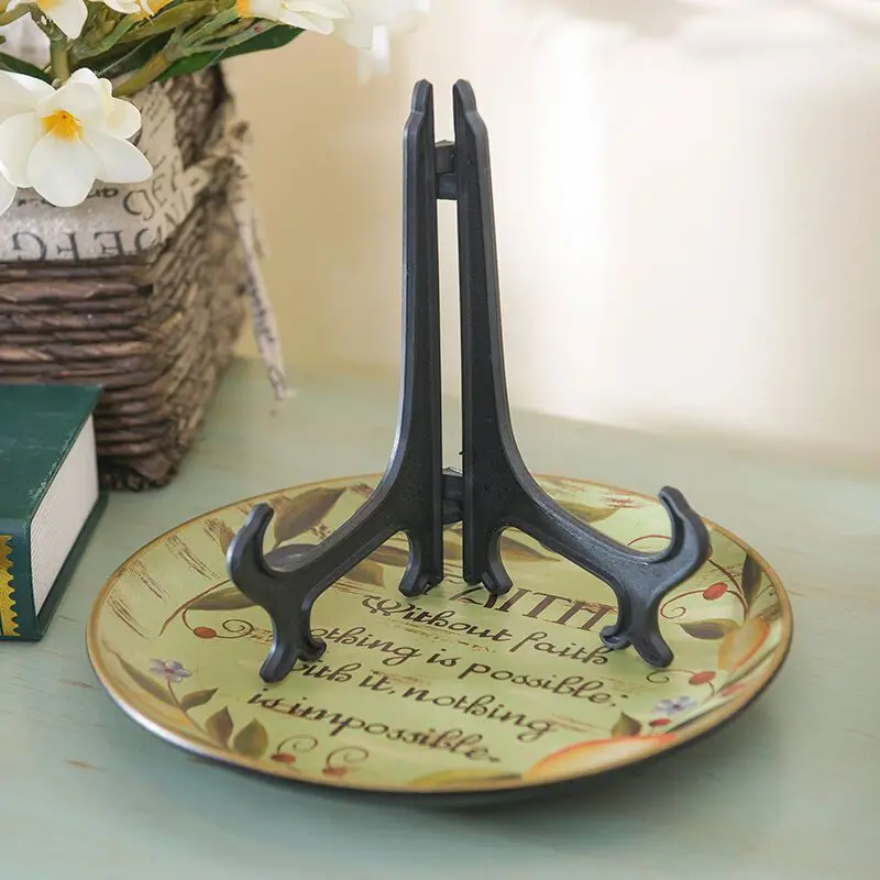 Подставка мольберт черная пластиковая для фотографий стойка хранения посуды