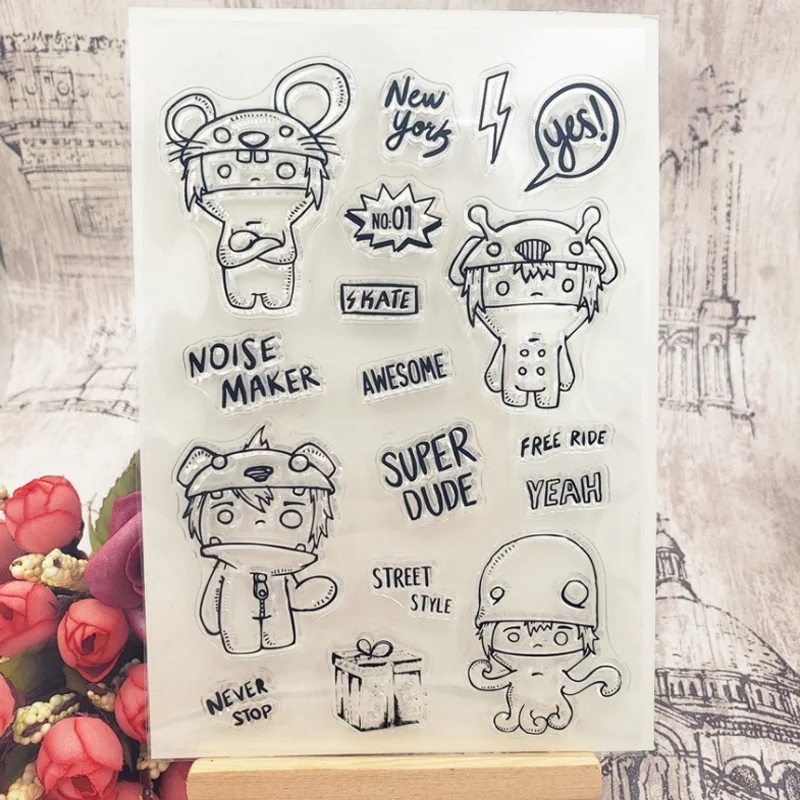 

1pc Cartoon Monster Silicone Clear Seal Stamp DIY Scrapbooking Embossing Photo Album Decor Rubber Stamp Art Handmade Stationery