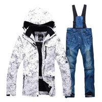 30%c2%b0c men women black or white snow suit outdoor ski clothing snowboarding sets waterproof windproof snow jackets and bib pants