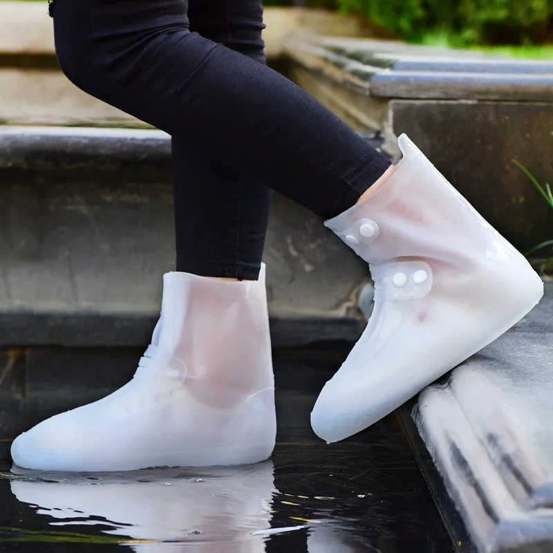 

S/M/L Reusable PVC Shoe Cover Waterproof Rain Shoes Covers Outdoor Camping Slip-resistant Rubber Rain high Boot Overshoes