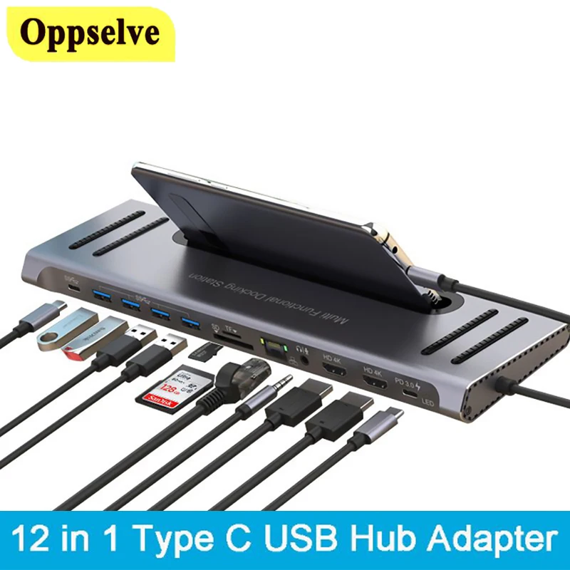 

Док-станция 12 в 1 с USB Type-C на два HDMI-адаптера питания