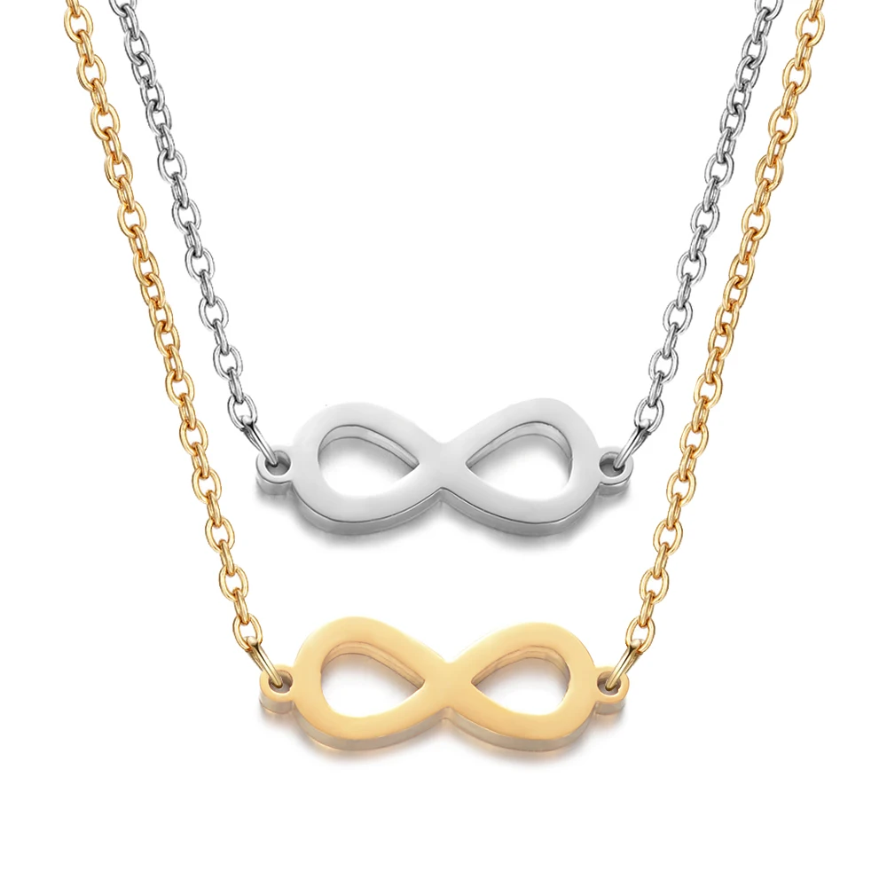Модный символ бесконечности женское колье подвеска из нержавеющей стали