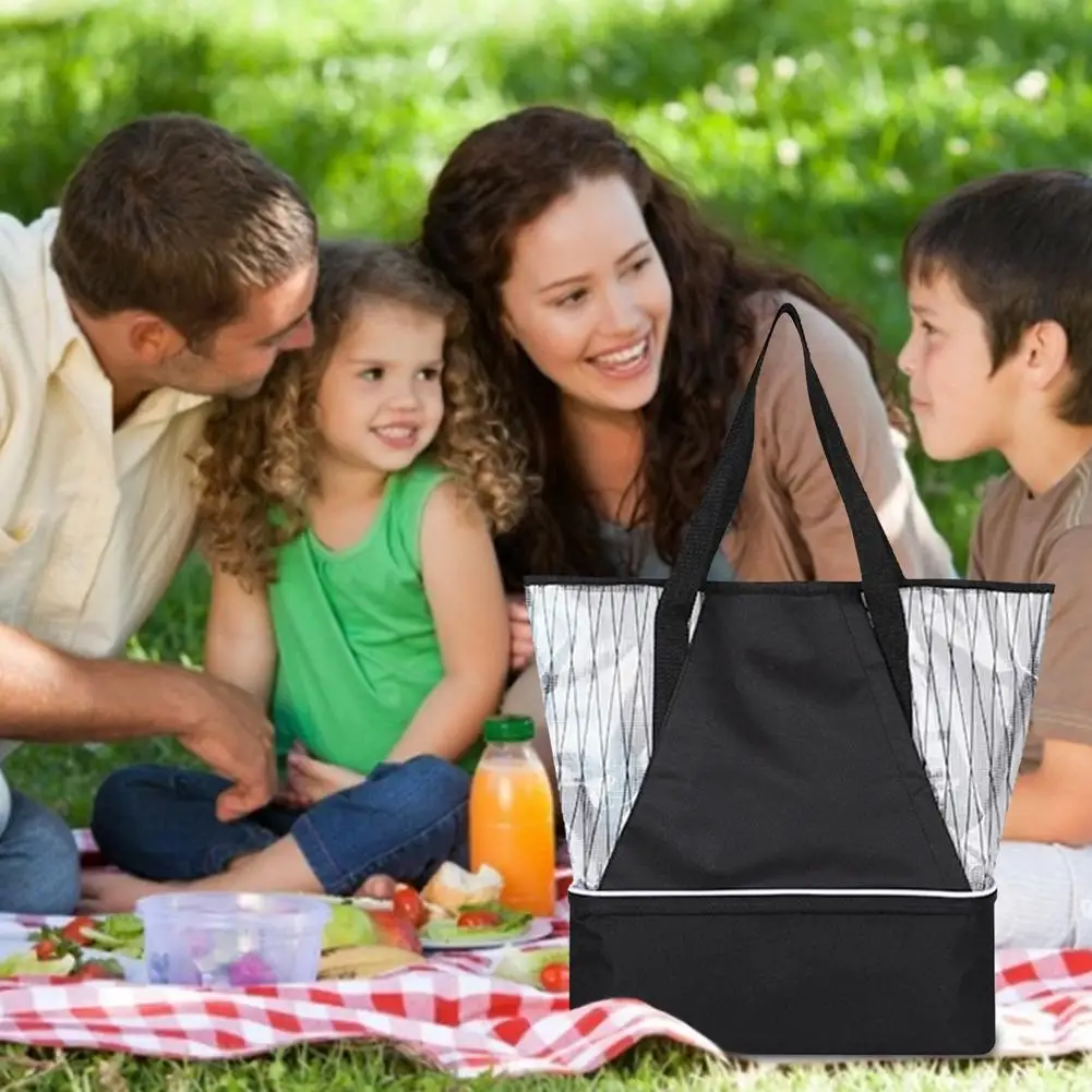 

Picnic Storage Bag Heat Preservation Fresh-keeping Handbag Portable Outdoor multifunctional camping folding Picnic Cooler Bag