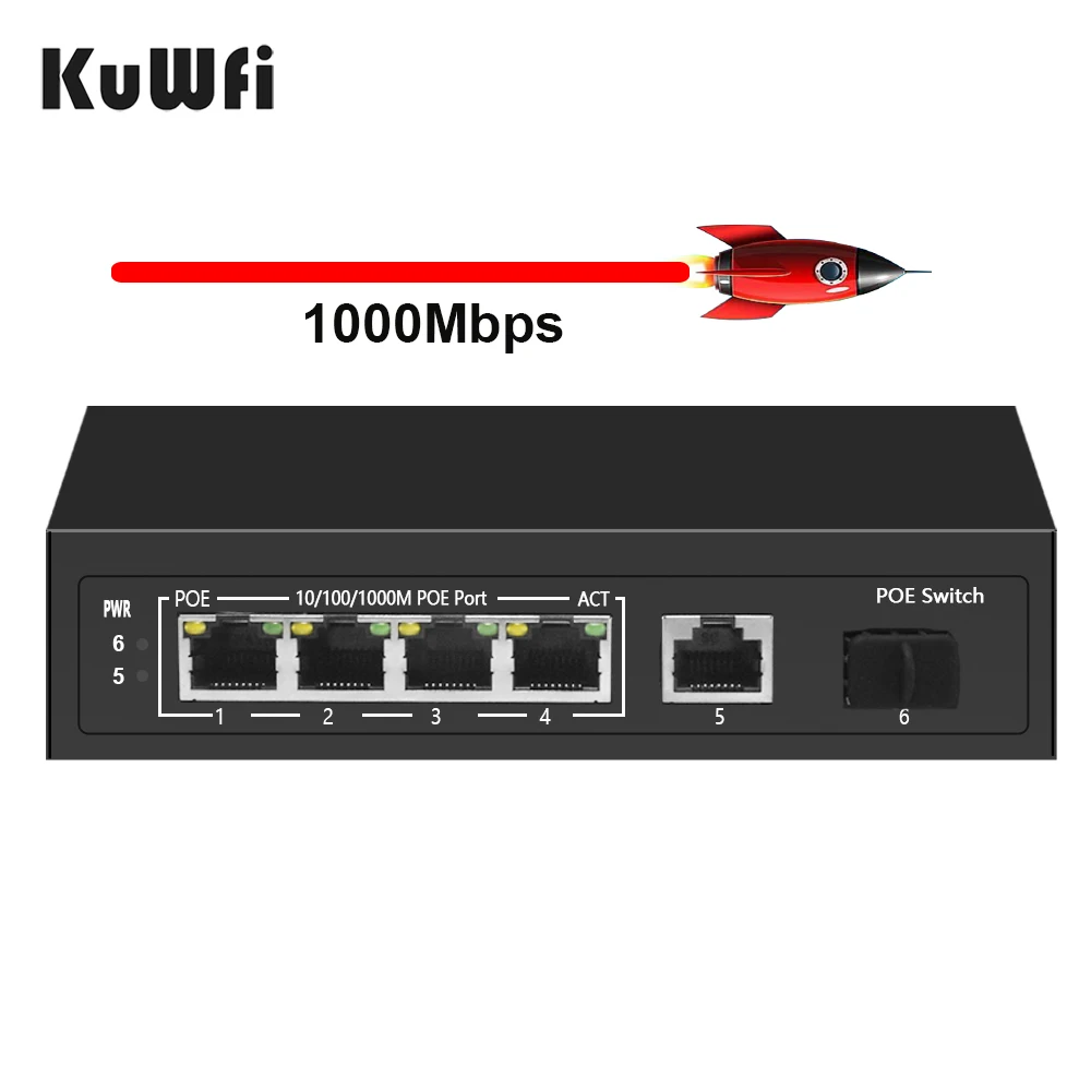 Гигабитный коммутатор Ethernet с POE IEEE 802 3 af/at сетевой 5/6/10 портами Vlan полный