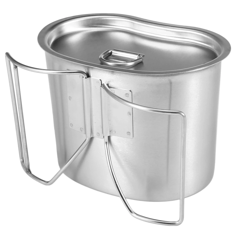 Портативная Военная столовая из нержавеющей стали складные ручки 1 л чашка для