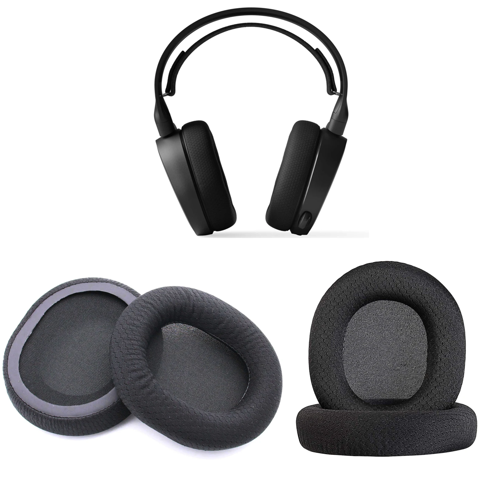 

2pcs For SteelSeries Arctis 1 3 5 7 9 Gaming Headset Foam Earpads Ear Pads Sponge Cushion Replacement Elastic Head Band Headband