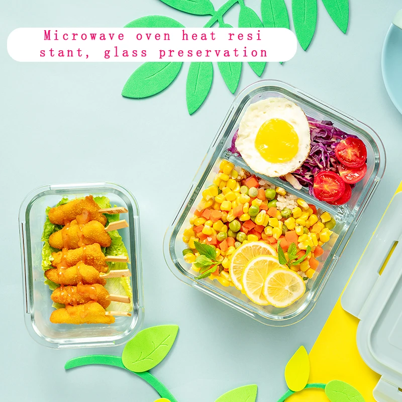 2 шт./3 шт. термостойкий стеклянный Ланч бокс с мешком микроволновая миска для