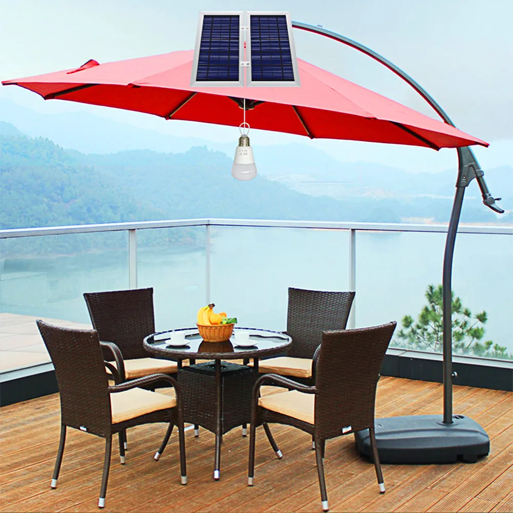 5000mah solar light system kit portable hanging lantern usbphone charging led bulb camping tent fishing emergency light outdoor free global shipping