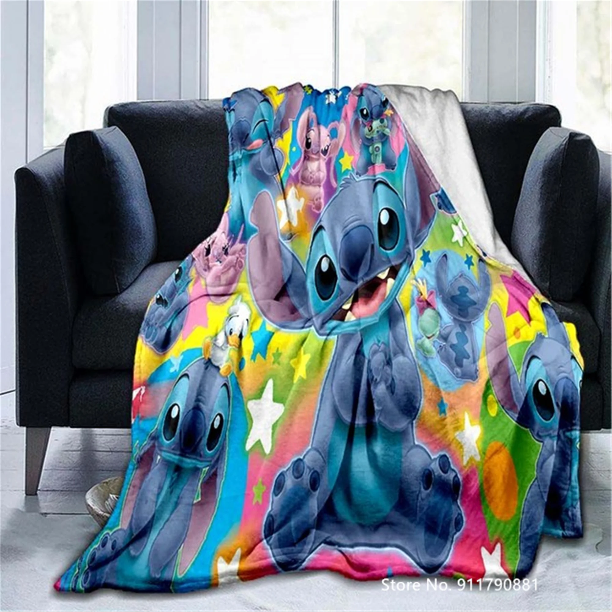 

Домашнее милое мультяшное одеяло из мультфильма «Ститч», мягкое одеяло с принтом для детского дивана и кровати, удобное и практичное