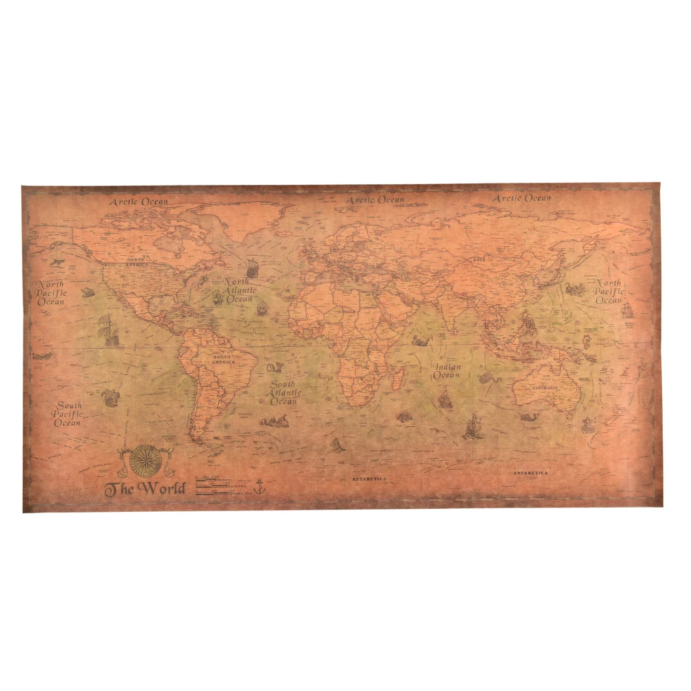 Карта стикер высокое качество 2 размер крафт океан море живопись старый Бумажный