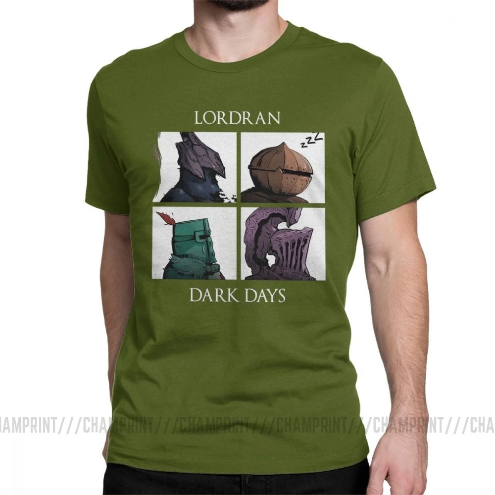 Мужские Dark Souls Praise The Sun футболки игровые, новинка, одежда с круглым вырезом и короткими рукавами футболка из очищенного хлопка футболка с принтом - Цвет: Армейский зеленый