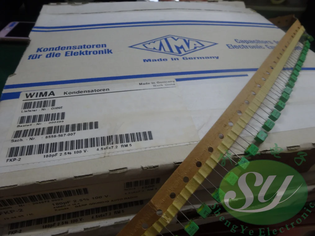 10PCS NEW green WIMA FKP2 180PF/100V 2.5% P5MM film audio capacitor 0.00018uF/100V 180p high precision 181/100v 0.18nF/100V | Электроника
