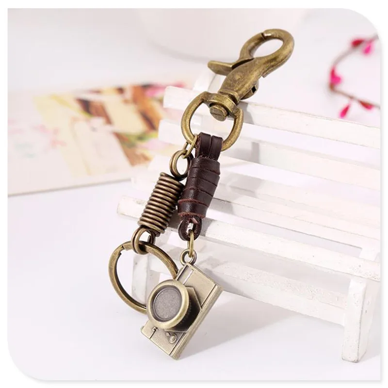 Punk Manufacturers Direct Sale Men Vintage Leather Key Chain Alloy Camera Decoration Pendant Girls Backpack | Украшения и