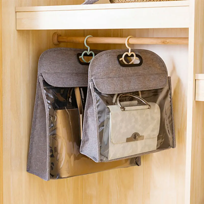 Brand New 2019 Dustproof Portable Handbag Storage Bags Anti-Dust Cover Clear Transparent Hanging Closet Organizer S L | Дом и сад