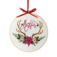 christmas gift embroidery kit christmas embroidery pendant christmas decor embroidery set needlework diy kit english manual