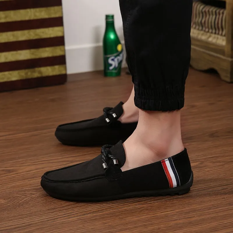 Мужская повседневная парусиновая обувь Лоферы без шнуровки с низким верхом