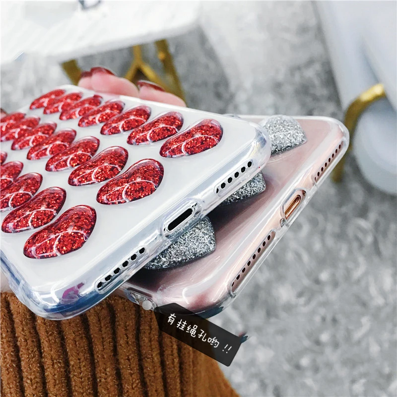 Чехол LOVECOM для телефона iPhone 11 Pro Max XR XS 7 8 Plus X милый Блестящий Мягкий Прозрачный