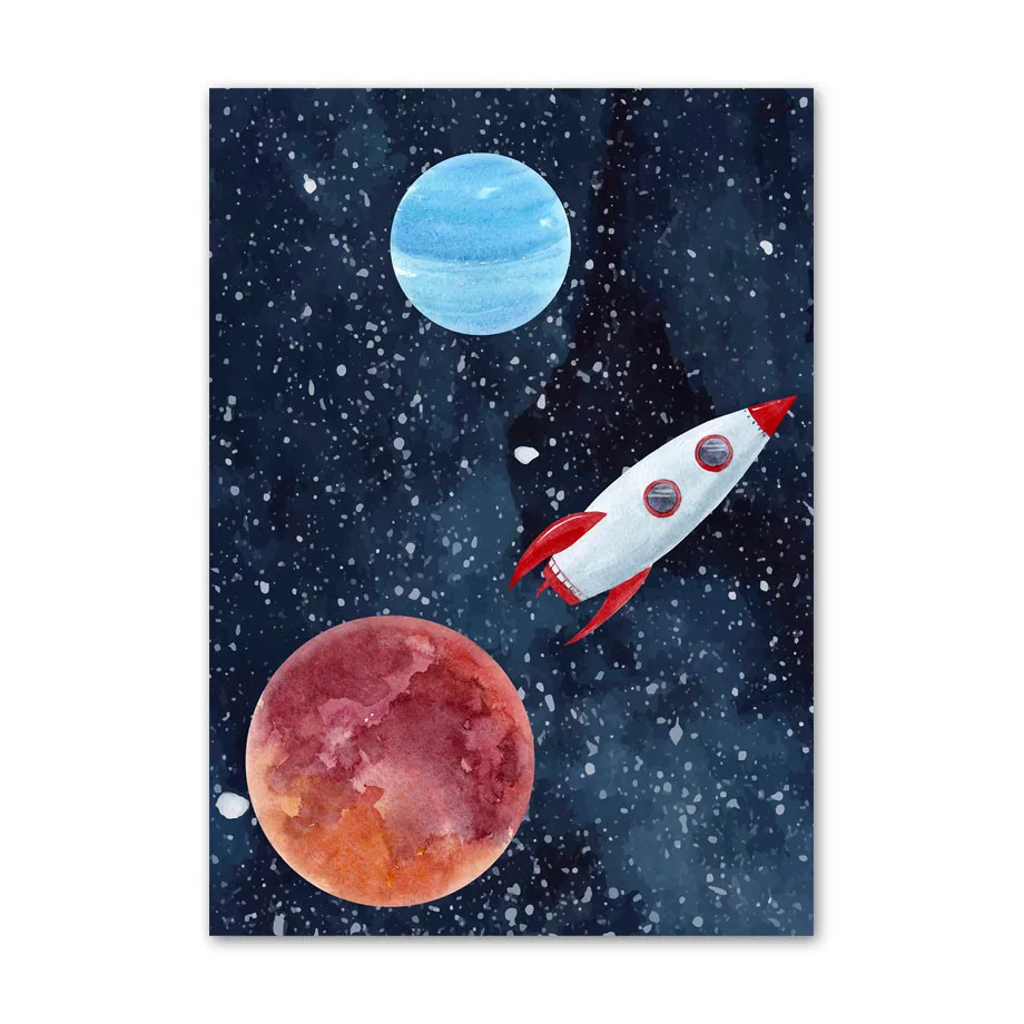 Настенная Картина на холсте космос планшетов ракета земля НЛО настенные картины