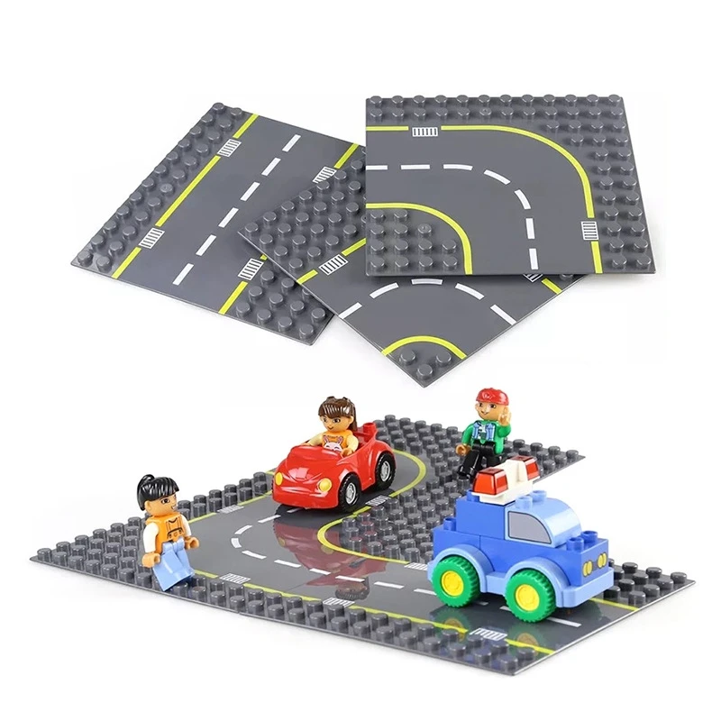City Road Street Base Plate совместим с Duplo Figures Technic Car Building Blocks набор деталей опорной плиты
