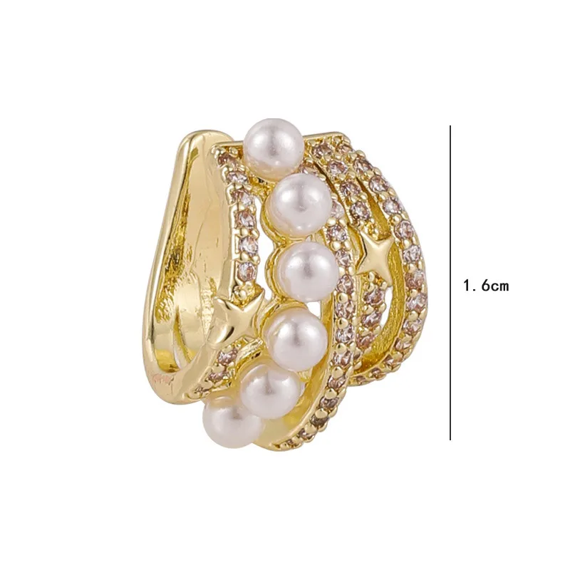 

Circle Pearl Ear Bone Clip Fake Piercing Zircon Star Ear Clips On Earrings for Women Jewelry Statement Earring Accessories
