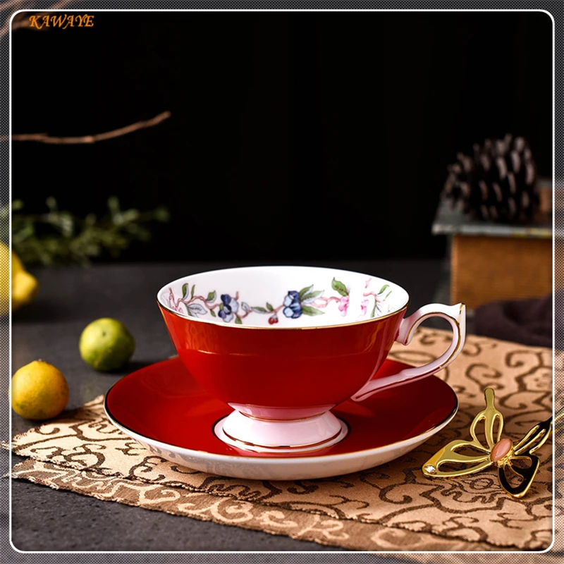 1 шт. креативная элегантная кофейная чайная чашка из костяного фарфора и блюдца