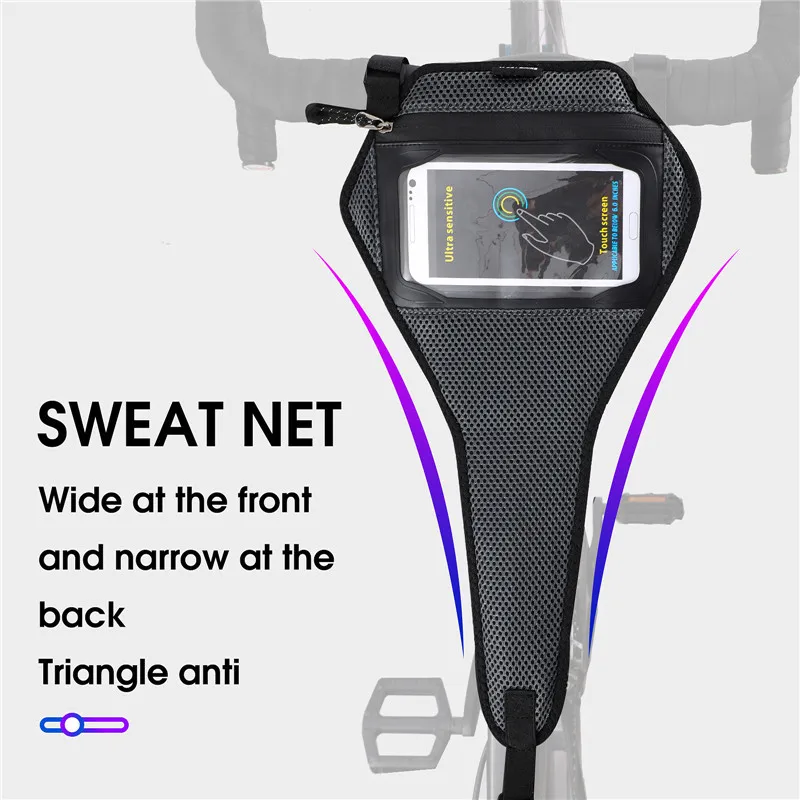 

Phone Touch Screen Bicycle Bags Bicycle Block Sweatband Sweat-Proof Mesh Strip Road Bike Training Bag Bolsa Bicicleta Bike Bag