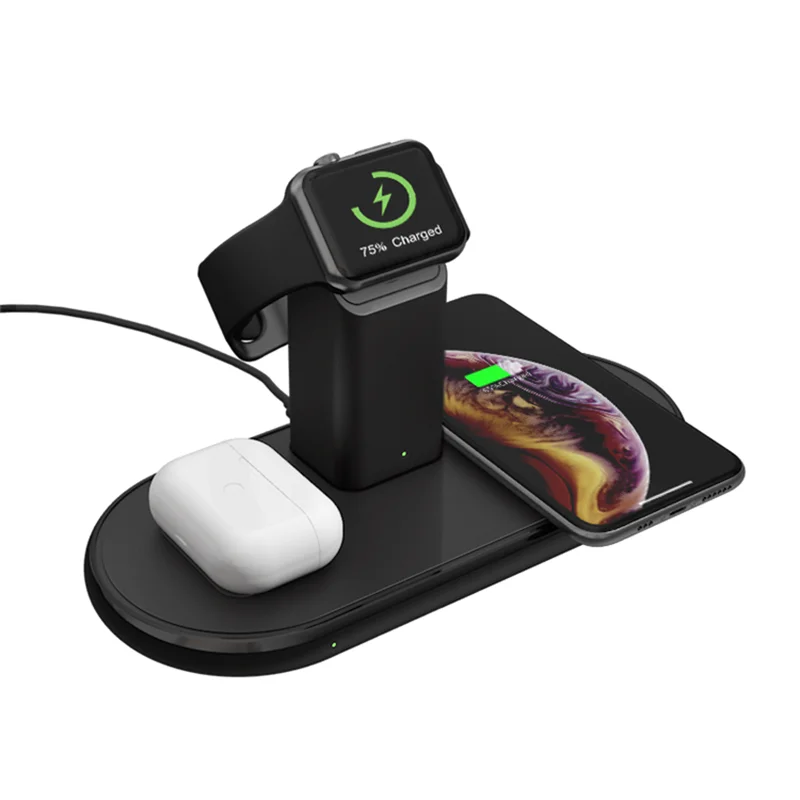 

10W 3 in 1 Qi Fast Wireless Charger Stand for iPhone 12 Pro Max Mini Pro AirPods Pro Charge Dock Station For Apple Watch iWatch