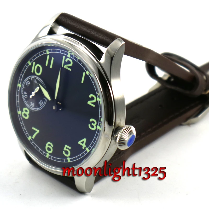 Мужские часы с механическим часовым механизмом 44 мм черный стерильный циферблат